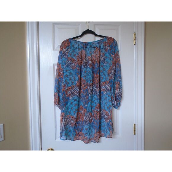Karen Kane Hi Low 3/4 Sleeve Sheer Top Size 2X NEW - Picture 3 of 4